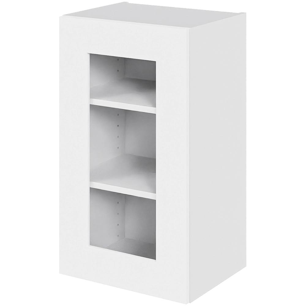 Multi-Living Køkken vitrineskab i Cibo Bianco overskab H: 70,4 cm D: 34,0 cm - Låge med klart glas inklusiv 2 hylder - Bredde: 40 cm