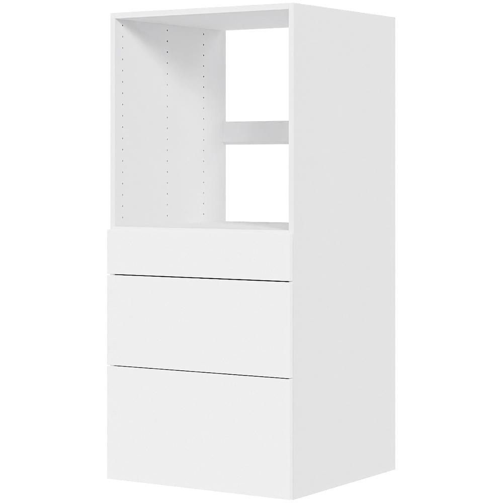 Multi-Living Køkken indbygningsskab i Cibo Bianco til ovn H: 131,2 cm D: 60,0 cm - Deludtræk/softluk - Bredde: 60 cm