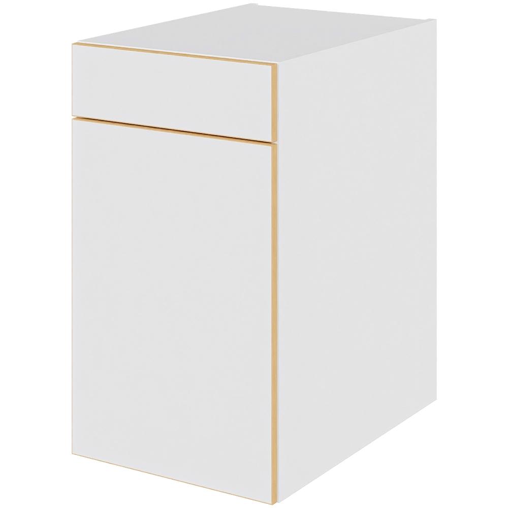 Multi-Living Køkken hyldeskab i White/Oak Line H: 70,4 cm D: 60,0 cm - 1 låge & skuffe deludtræk/softluk - Bredde: 40 cm