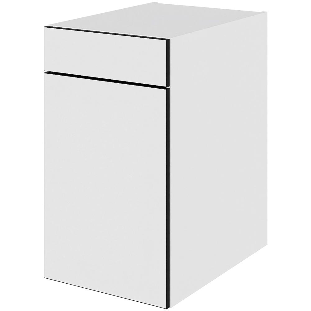 Multi-Living Køkken hyldeskab i White/Black line H: 70,4 cm D: 60,0 cm - 1 låge & skuffe deludtræk/softluk - Bredde: 40 cm