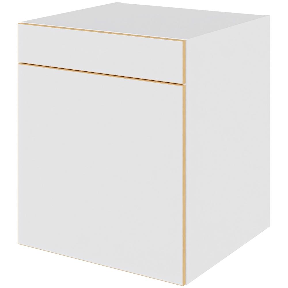 Multi-Living Køkken hyldeskab i White/Oak Line H: 70,4 cm D: 60,0 cm - 1 låge & skuffe deludtræk/softluk - Bredde: 60 cm