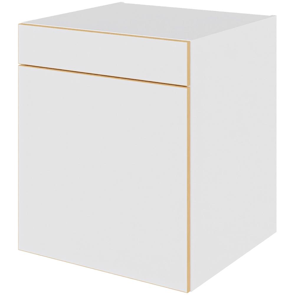 Multi-Living Køkken hyldeskab i White/Oak Line H: 70,4 cm D: 60,0 cm - 1 låge & skuffe fuldudtræk/softluk - Bredde: 60 cm